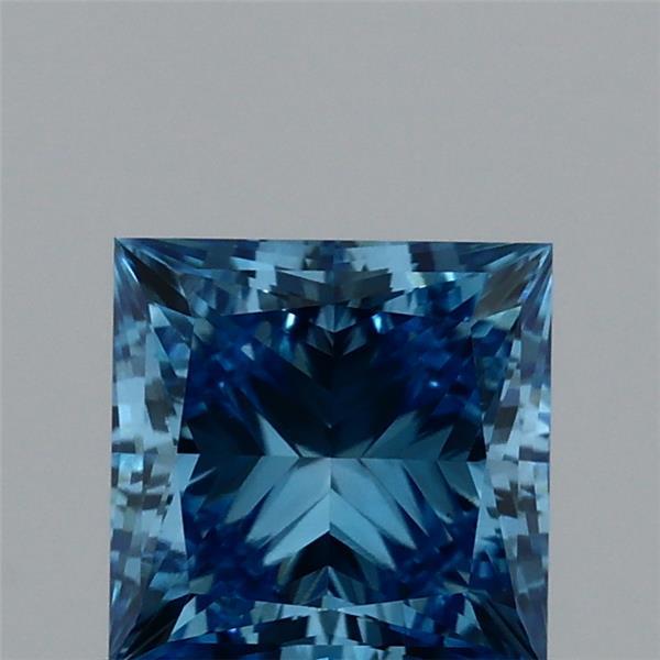 1.00 Carat Princess Shaped, Ideal Cut, FANCY VIVID BLUE Color, VS1 Clarity, IGI Certified Lab Grown Diamond