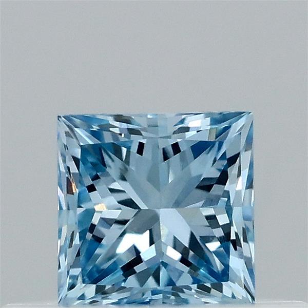 0.35 Carat Princess Shaped, Excellent Cut, FANCY VIVID BLUE Color, VVS2 Clarity, IGI Certified Lab Grown Diamond