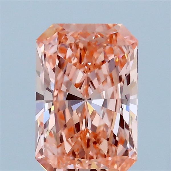 1.09 Carat Radiant Shaped, Ideal Cut, FANCY VIVID PINK Color, VVS2 Clarity, IGI Certified Lab Grown Diamond