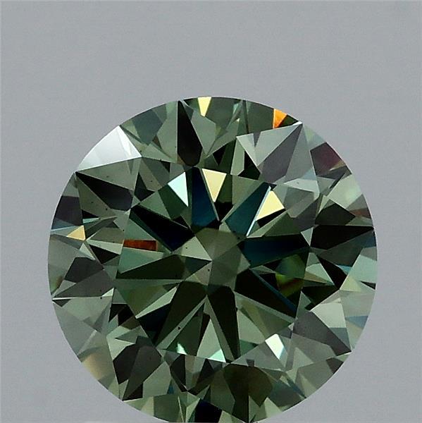 1.70 Carat Round Shaped, Ideal Cut, FANCY VIVID GREEN Color, VS2 Clarity, IGI Certified Lab Grown Diamond
