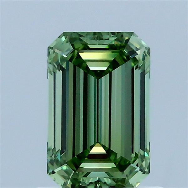 1.01 Carat Emerald Shaped, Ideal Cut, FANCY VIVID GREEN Color, VS1 Clarity, IGI Certified Lab Grown Diamond