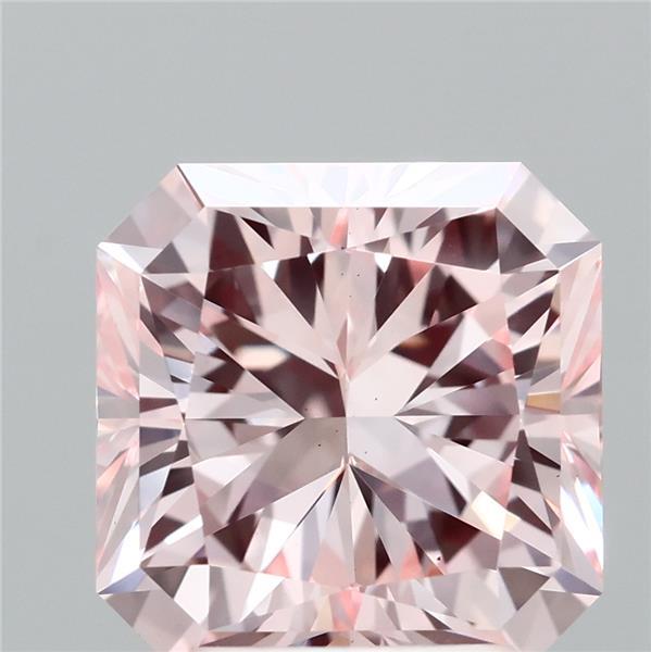 2.85 Carat Radiant Shaped, Ideal Cut, FANCY INTENSE PINK Color, VS2 Clarity, IGI Certified Lab Grown Diamond