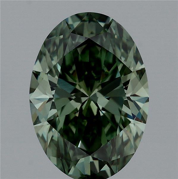 2.79 Carat Oval Shaped, Ideal Cut, FANCY VIVID GREEN Color, VS1 Clarity, IGI Certified Lab Grown Diamond
