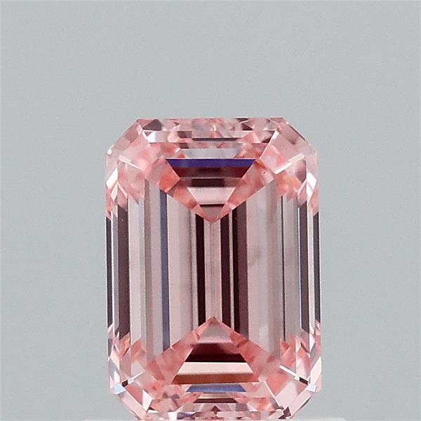1.00 Carat Emerald Shaped, Ideal Cut, FANCY INTENSE PINK Color, VS1 Clarity, IGI Certified Lab Grown Diamond