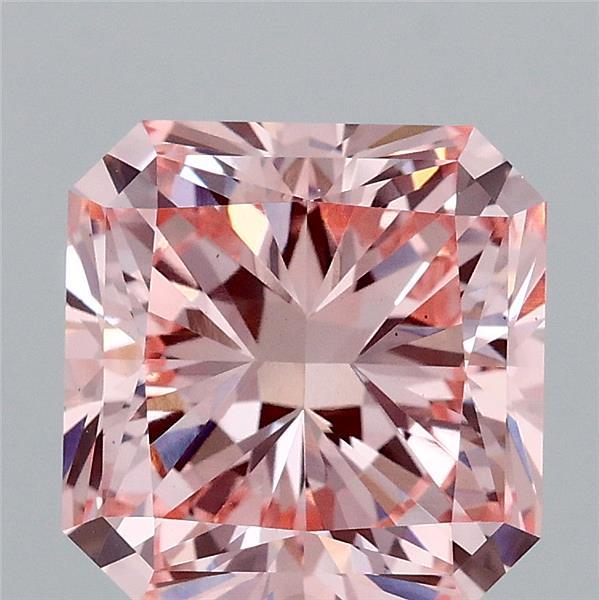 3.11 Carat Radiant Shaped, Ideal Cut, FANCY VIVID PINK Color, VS1 Clarity, IGI Certified Lab Grown Diamond