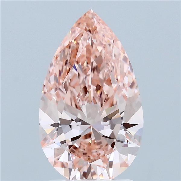 2.09 Carat Pear Shaped, Ideal Cut, FANCY INTENSE PINK Color, VS1 Clarity, IGI Certified Lab Grown Diamond