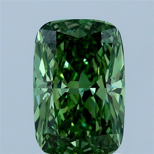 1.52 Carat Cushion Shaped, Ideal Cut, FANCY VIVID GREEN Color, VS1 Clarity, IGI Certified Lab Grown Diamond