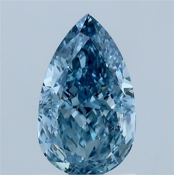 1.53 Carat Pear Shaped, Excellent Cut, FANCY VIVID BLUE Color, VS1 Clarity, IGI Certified Lab Grown Diamond