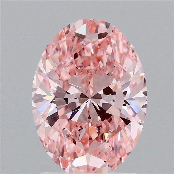 1.90 Carat Oval Shaped, Ideal Cut, FANCY VIVID PINK Color, VS1 Clarity, IGI Certified Lab Grown Diamond
