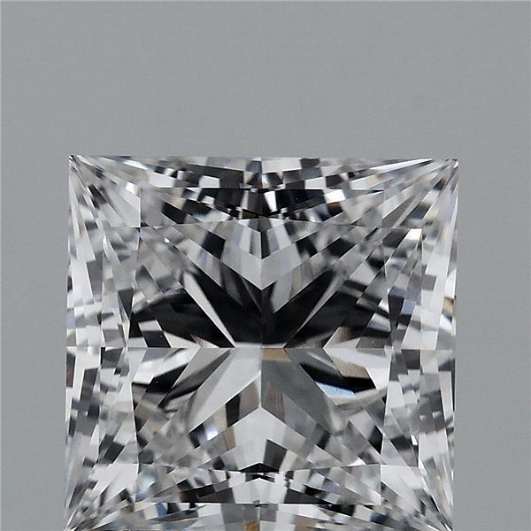 3.14 Carat Princess Shaped, Very Good Cut, D Color, VVS2 Clarity, IGI Certified Lab Grown Diamond