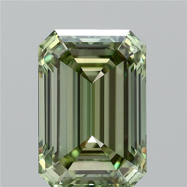 2.07 Carat Emerald Shaped, Ideal Cut, FANCY VIVID GREEN Color, VS1 Clarity, IGI Certified Lab Grown Diamond