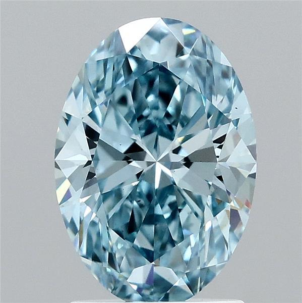 1.90 Carat Oval Shaped, Ideal Cut, FANCY VIVID BLUE Color, VS1 Clarity, IGI Certified Lab Grown Diamond