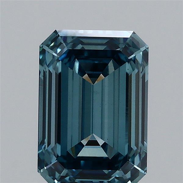 1.05 Carat Emerald Shaped, Ideal Cut, FANCY VIVID BLUE Color, VS1 Clarity, IGI Certified Lab Grown Diamond