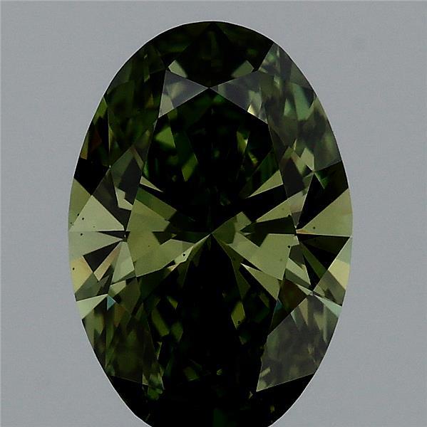 1.55 Carat Oval Shaped, Ideal Cut, FANCY VIVID GREEN Color, VS2 Clarity, IGI Certified Lab Grown Diamond