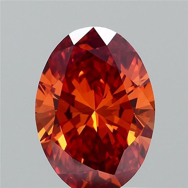 1.00 Carat Oval Shaped, Excellent Cut, FANCY VIVID ORANGE Color, VS1 Clarity, IGI Certified Lab Grown Diamond