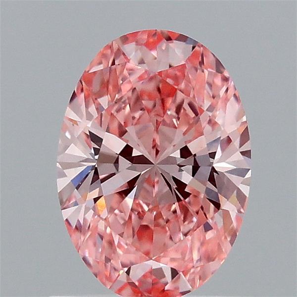 0.92 Carat Oval Shaped, Ideal Cut, FANCY VIVID PINK Color, VVS2 Clarity, IGI Certified Lab Grown Diamond