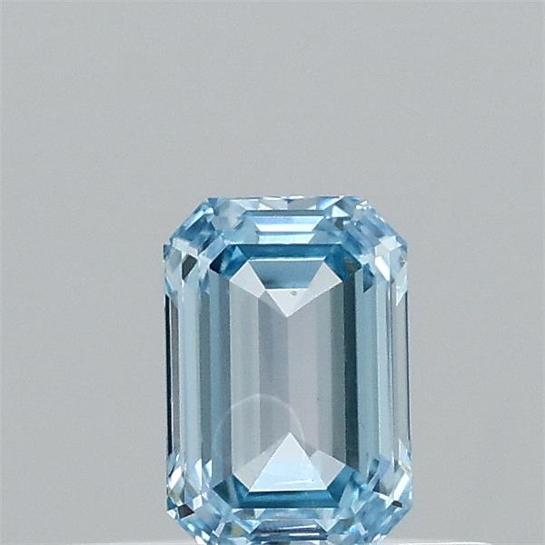 0.32 Carat Emerald Shaped, Ideal Cut, FANCY INTENSE BLUE Color, VS1 Clarity, IGI Certified Lab Grown Diamond
