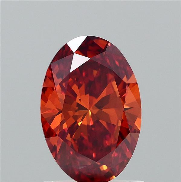 1.12 Carat Oval Shaped, Ideal Cut, FANCY VIVID ORANGE Color, VVS2 Clarity, IGI Certified Lab Grown Diamond