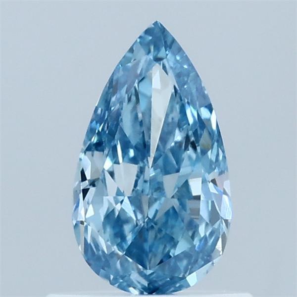 0.76 Carat Pear Shaped, Ideal Cut, FANCY VIVID BLUE Color, VS1 Clarity, IGI Certified Lab Grown Diamond