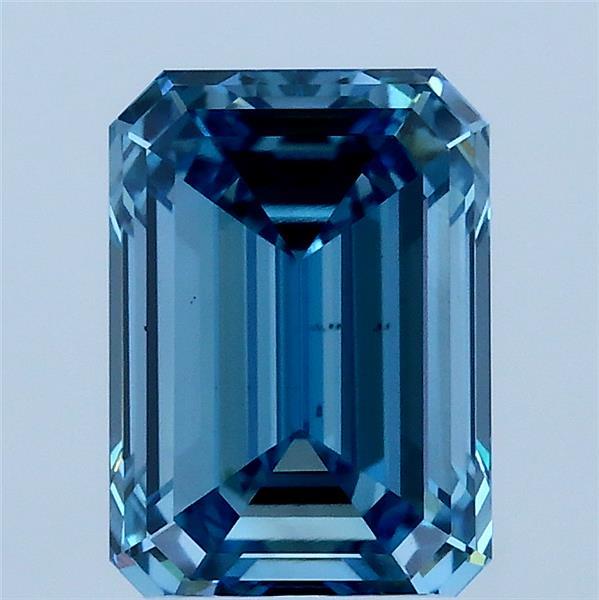 2.26 Carat Emerald Shaped, Ideal Cut, FANCY VIVID BLUE Color, VS2 Clarity, IGI Certified Lab Grown Diamond