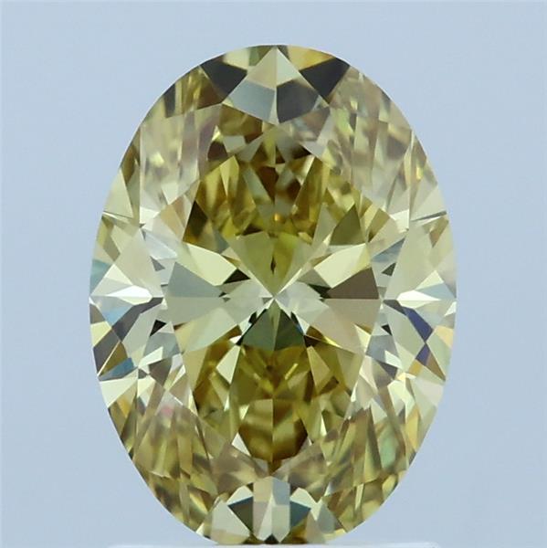 1.50 Carat Oval Shaped, Ideal Cut, FANCY YELLOW Color, VVS2 Clarity, IGI Certified Lab Grown Diamond