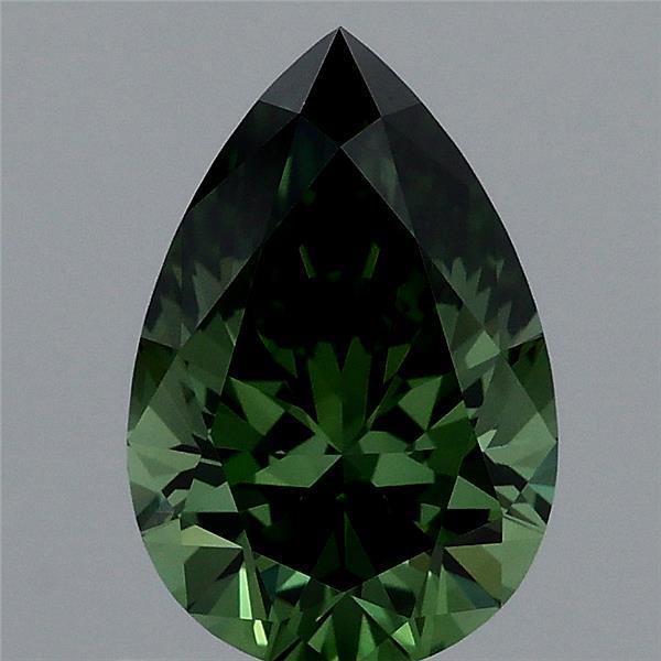 0.99 Carat Pear Shaped, Ideal Cut, FANCY VIVID GREEN Color, VS1 Clarity, IGI Certified Lab Grown Diamond