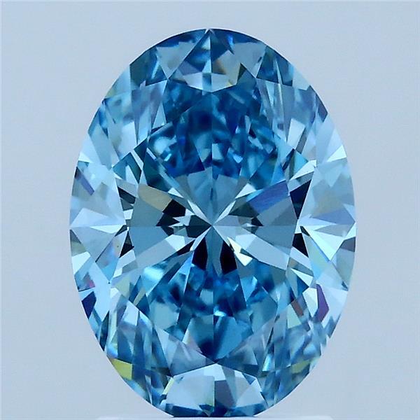 2.04 Carat Oval Shaped, Ideal Cut, FANCY VIVID BLUE Color, VS1 Clarity, IGI Certified Lab Grown Diamond