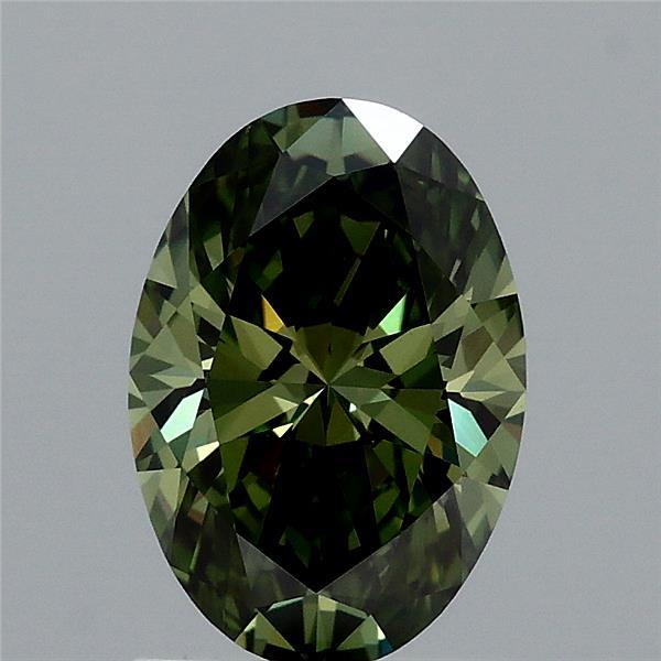 1.40 Carat Oval Shaped, Ideal Cut, FANCY VIVID GREEN Color, VVS2 Clarity, IGI Certified Lab Grown Diamond