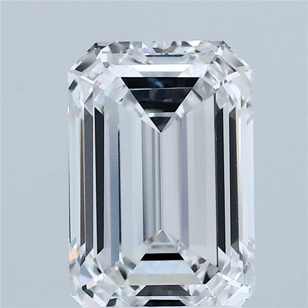 2.07 Carat Emerald Shaped, Ideal Cut, D Color, VVS2 Clarity, IGI Certified Lab Grown Diamond