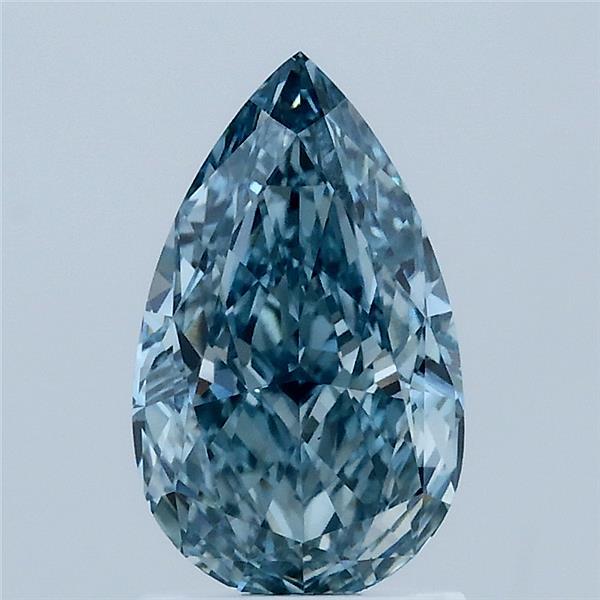 1.54 Carat Pear Shaped, Excellent Cut, FANCY VIVID BLUE Color, VS1 Clarity, IGI Certified Lab Grown Diamond
