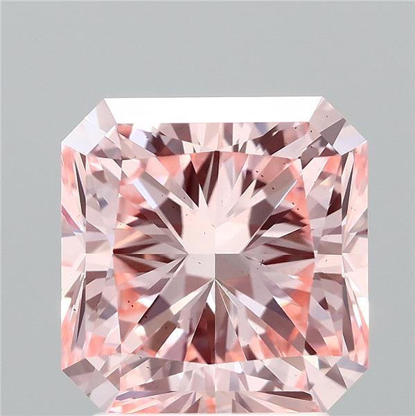 2.65 Carat Radiant Shaped, Ideal Cut, FANCY VIVID PINK Color, VS2 Clarity, IGI Certified Lab Grown Diamond