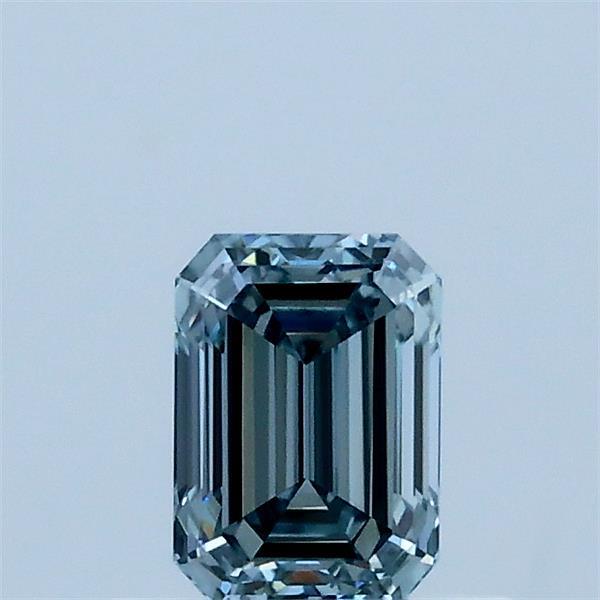 0.53 Carat Emerald Shaped, Ideal Cut, FANCY INTENSE BLUE Color, VS1 Clarity, IGI Certified Lab Grown Diamond