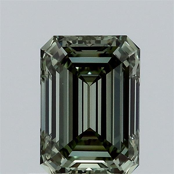 1.00 Carat Emerald Shaped, Ideal Cut, FANCY VIVID GREEN Color, VVS2 Clarity, IGI Certified Lab Grown Diamond