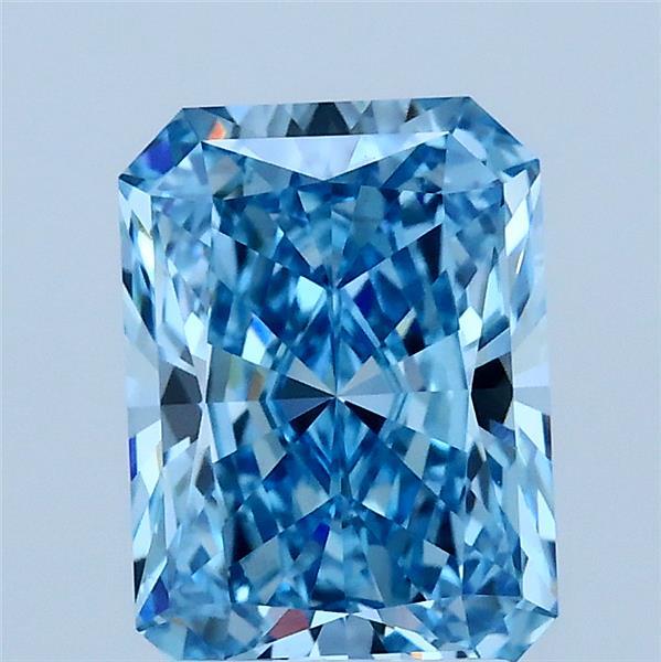 2.01 Carat Radiant Shaped, Ideal Cut, FANCY VIVID BLUE Color, VS1 Clarity, IGI Certified Lab Grown Diamond