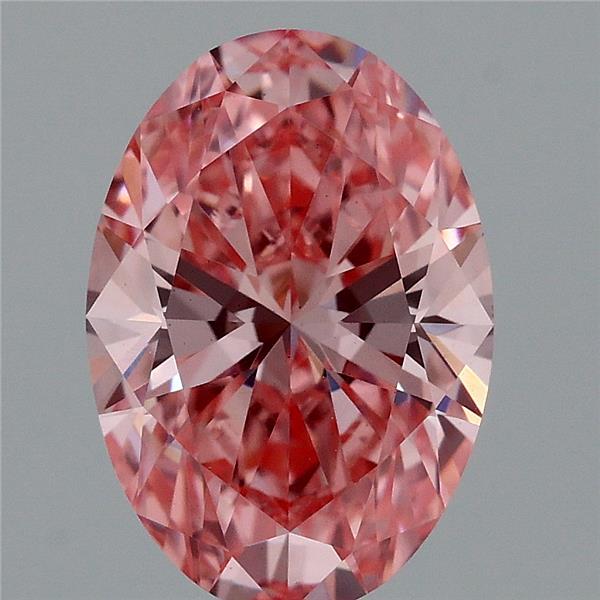 1.80 Carat Oval Shaped, Ideal Cut, FANCY VIVID PINK Color, VS1 Clarity, IGI Certified Lab Grown Diamond