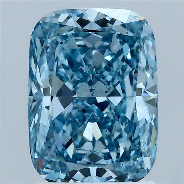 2.08 Carat Cushion Shaped, Ideal Cut, FANCY VIVID BLUE Color, VS2 Clarity, IGI Certified Lab Grown Diamond