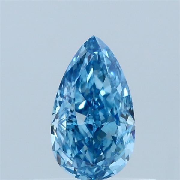 0.53 Carat Pear Shaped, Excellent Cut, FANCY VIVID BLUE Color, VVS2 Clarity, IGI Certified Lab Grown Diamond