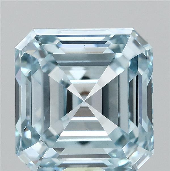 3.03 Carat Asscher Shaped, Ideal Cut, FANCY INTENSE BLUE Color, VS1 Clarity, IGI Certified Lab Grown Diamond