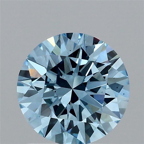 1.42 Carat Round Shaped, Excellent Cut, FANCY VIVID BLUE Color, SI1 Clarity, IGI Certified Lab Grown Diamond