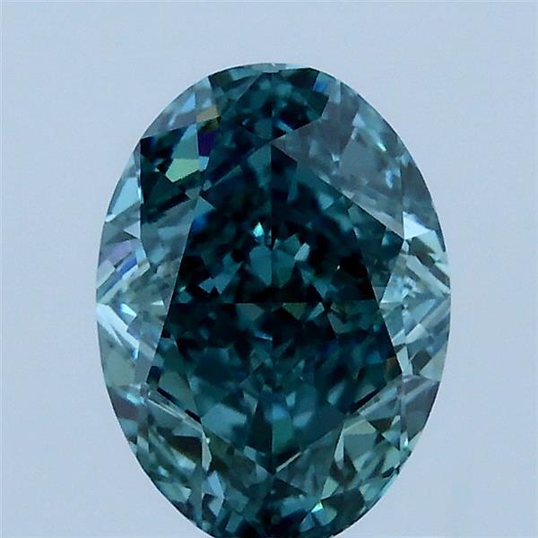 1.47 Carat Oval Shaped, Excellent Cut, FANCY VIVID BLUISH GREEN Color, VS1 Clarity, IGI Certified Lab Grown Diamond