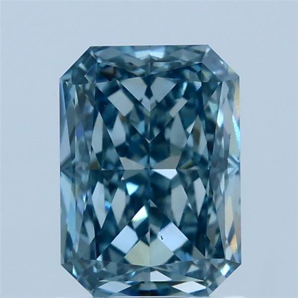 1.67 Carat Radiant Shaped, Ideal Cut, FANCY VIVID BLUE Color, VS1 Clarity, IGI Certified Lab Grown Diamond