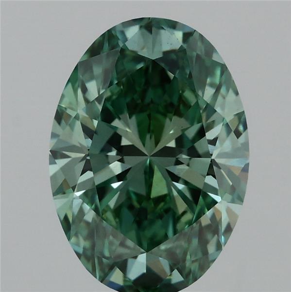 3.03 Carat Oval Shaped, Ideal Cut, FANCY VIVID GREEN Color, VS1 Clarity, IGI Certified Lab Grown Diamond