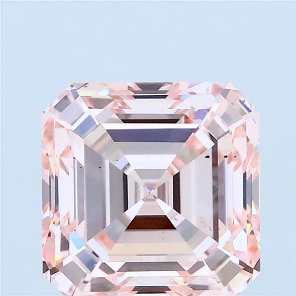 2.01 Carat Asscher Shaped, Ideal Cut, FANCY INTENSE PINK Color, VS2 Clarity, IGI Certified Lab Grown Diamond