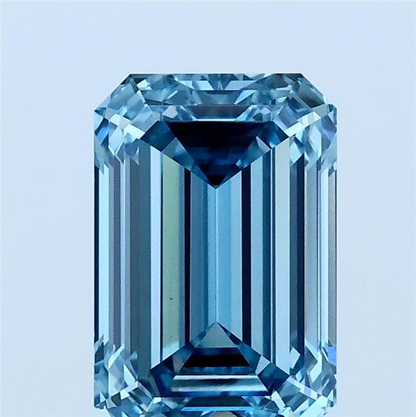1.93 Carat Emerald Shaped, Ideal Cut, FANCY VIVID BLUE Color, VS2 Clarity, IGI Certified Lab Grown Diamond