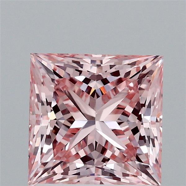 1.86 Carat Princess Shaped, Ideal Cut, FANCY INTENSE PINK Color, VS1 Clarity, IGI Certified Lab Grown Diamond