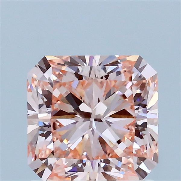 1.23 Carat Radiant Shaped, Ideal Cut, FANCY INTENSE PINK Color, VVS2 Clarity, IGI Certified Lab Grown Diamond