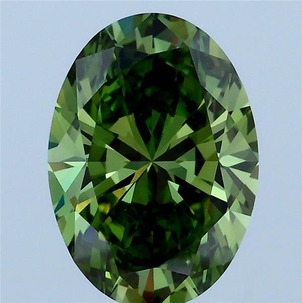 2.01 Carat Oval Shaped, Ideal Cut, FANCY VIVID GREEN Color, VVS2 Clarity, IGI Certified Lab Grown Diamond