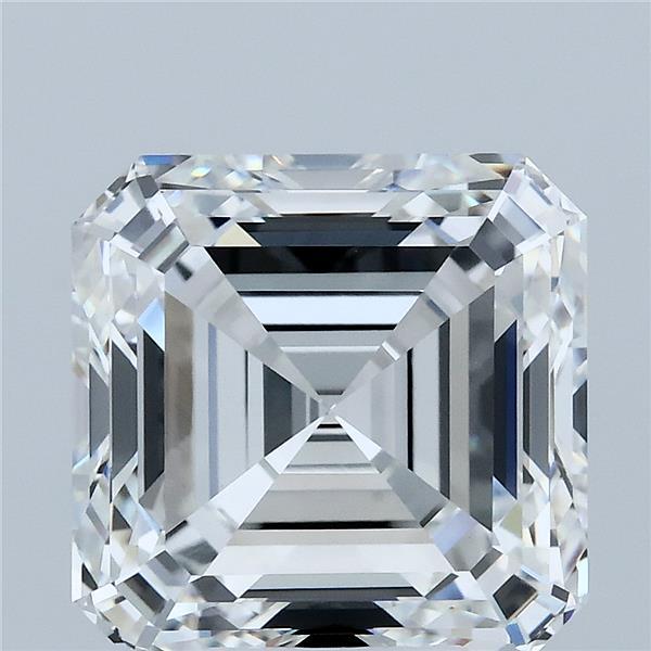 6.10 Carat Asscher Shaped, Ideal Cut, E Color, VVS2 Clarity, IGI Certified Lab Grown Diamond