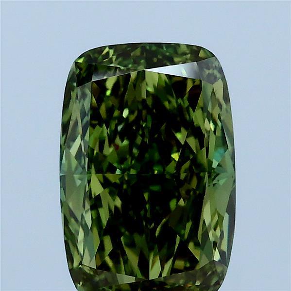 2.04 Carat Cushion Shaped, Very Good Cut, FANCY VIVID GREEN Color, VS1 Clarity, IGI Certified Lab Grown Diamond
