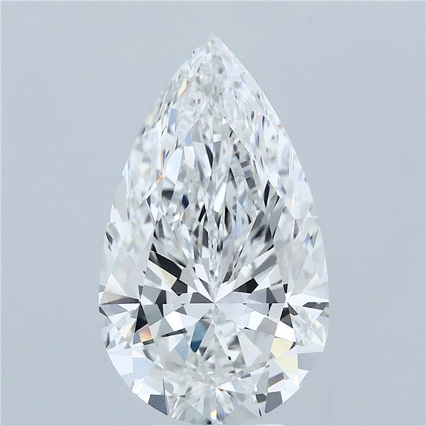 5.01 Carat Pear Shaped, Ideal Cut, F Color, VVS2 Clarity, IGI Certified Lab Grown Diamond